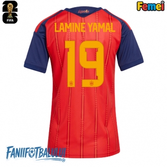Spania Lamine Yamal #19 Echipament de Fotbal Replică Mondial 2026 Femei Acasa